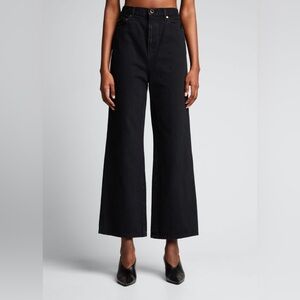 KHAITE Jet Black Flare Jeans